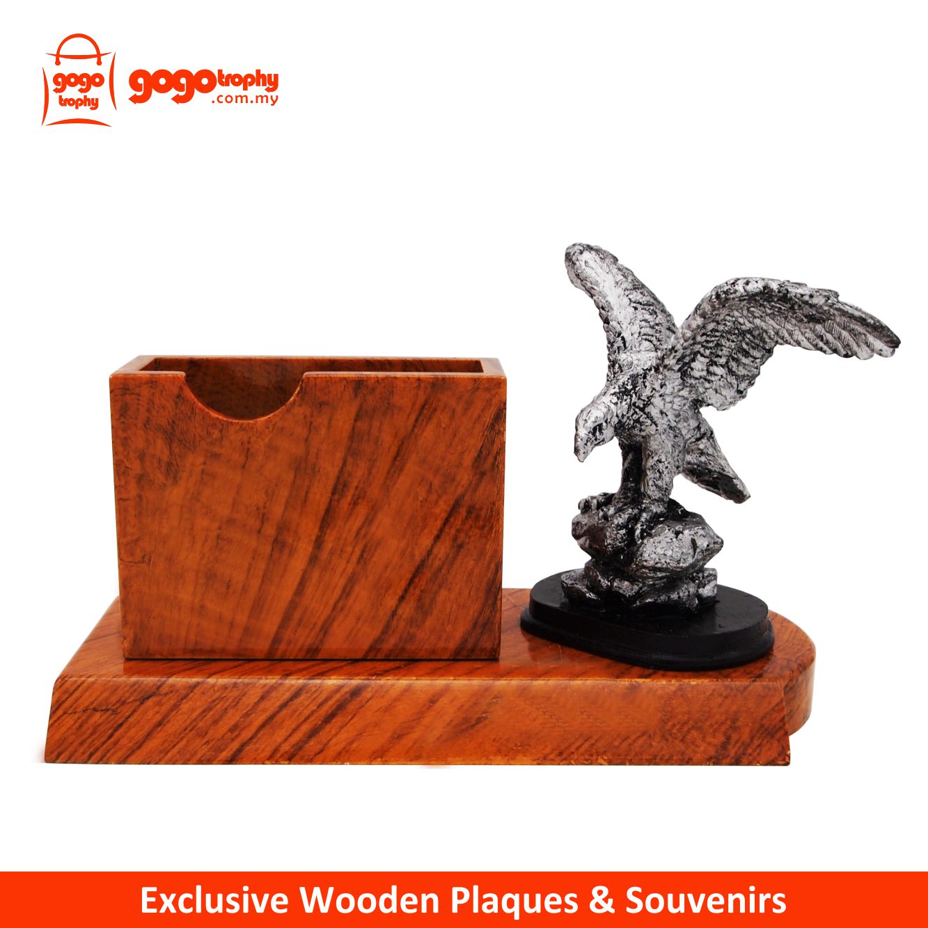 7205 Exclusive Wooden Penholder with Silver Eagle (without Pen)